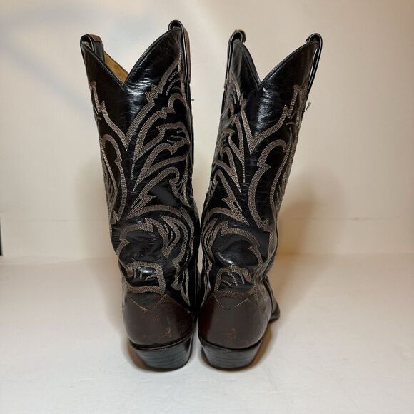 Tony Lama Lizard Cowboy Boots Men's Size 8 D 8573 Round Toe Western Cowboy - Picture 7 of 9